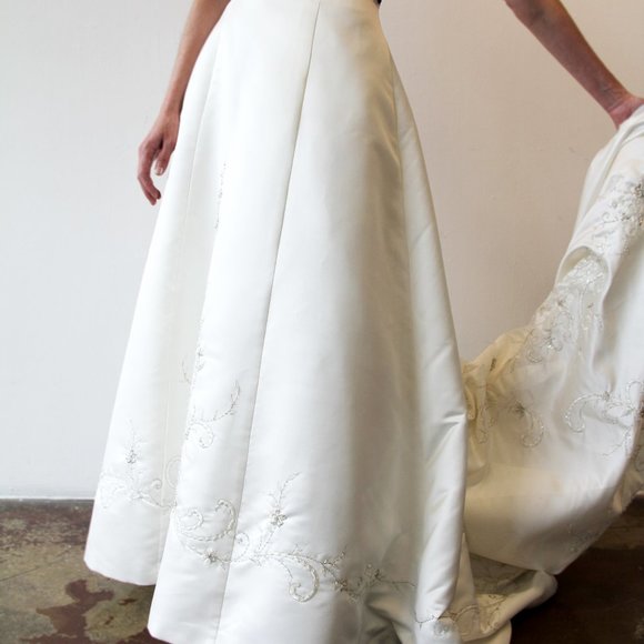 Alfred Angelo Sapphire Blue Empire Waist Wedding Dress size 10 - Picture 6 of 10